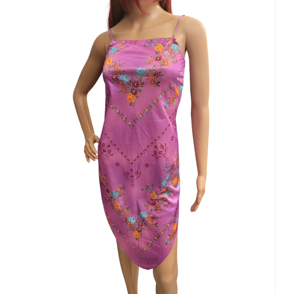 🇨🇦 Y2K FAIRWEATHER Floral Summer Hankerchief Style Dress Womens Size 2